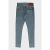 Укорочені джинси skinny fit блакитного кольору