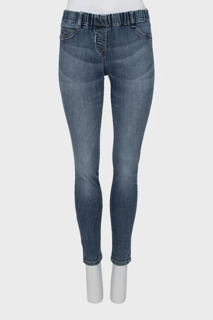 Сині джинси skinny fit на резинці