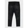 Джинси regular fit зі стразами