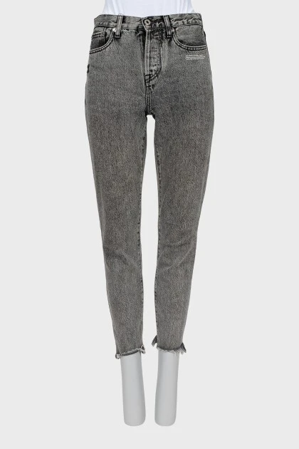 Джинси tapered fit сірого кольору