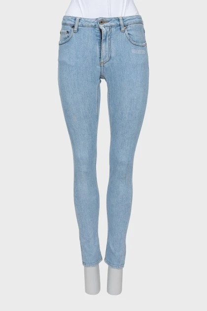 Джинсы skinny fit голубого цвета