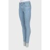 Джинсы skinny fit голубого цвета