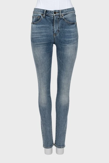 Синие джинсы skinny fit