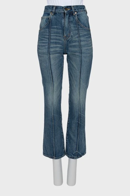 Джинсы straight fit с рельефным швом