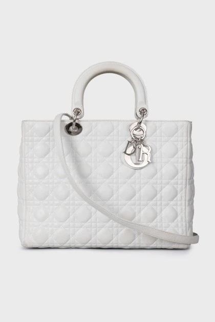 Біла сумка Lady Dior