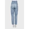 Джинсы straight fit на высокой посадке