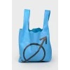 Синяя сумка шоппер с биркой