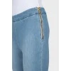 Голубые джинсы skinny fit на молнии