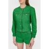 Куртка из зеленого денима с биркой