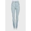 Комбинированые джинсы skinny fit