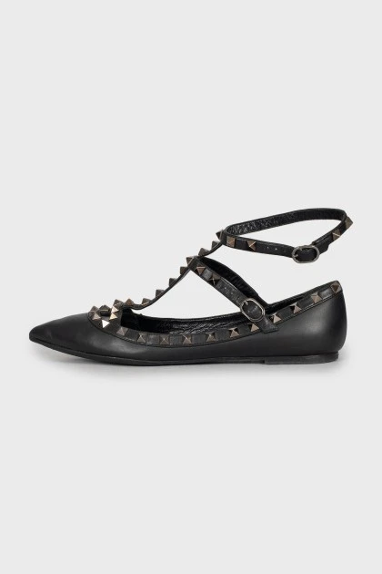Балетки зі шкіри Rockstud