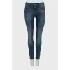 Джинсы skinny fit с вышивкой