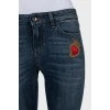 Джинсы skinny fit с вышивкой