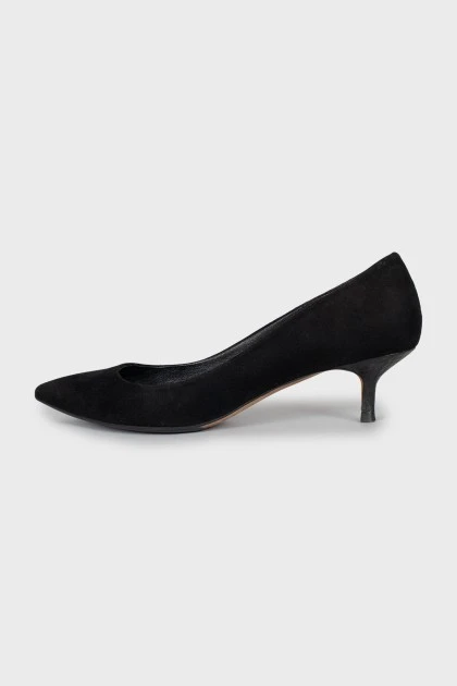 Замшевые туфли kitten heel