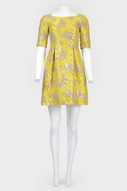 Сукня жовта в квітковий принт