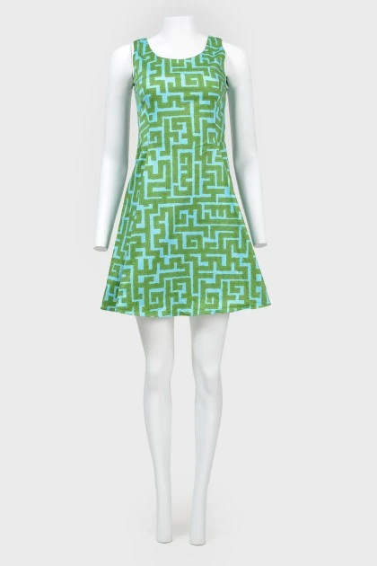 Сукня А-силуету в абстрактний принт лабіринт