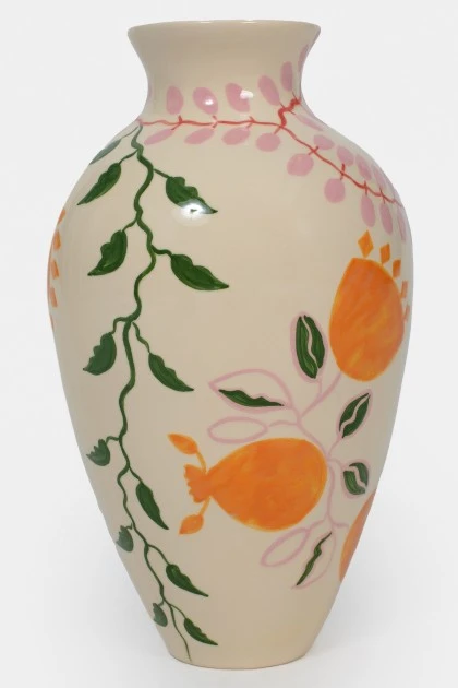 Расписанная керамическая ваза