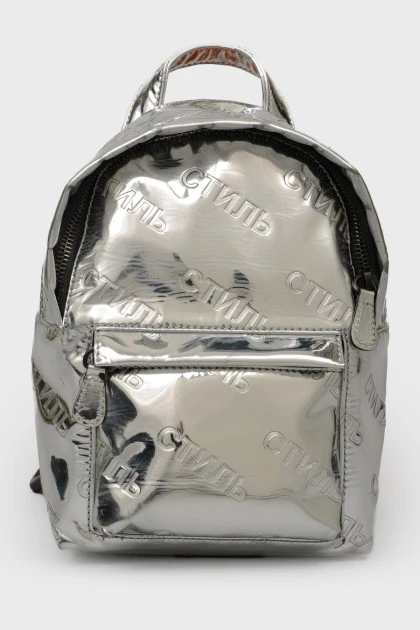 Сріблястий рюкзак "Стиль" на блискавці