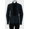 Вінтажна сорочка-блузка з чорною манішкою