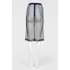 Прозрачная юбка-миди с бисером с биркой