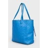 Кожаная сумка синего цвета