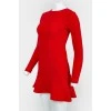 Сукня червона прямого крою з довгим рукавом