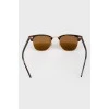 Сонцезахисні окуляри коричневі зі скляними лінзами з биркою