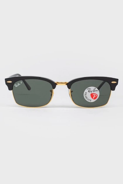 Сонцезахисні окуляри чорні зі скляними лінзами із биркою