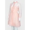 Розовое прозрачное платье с комбинацией