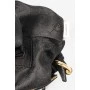 Черная замшевая сумка с золотистой фурнитурой