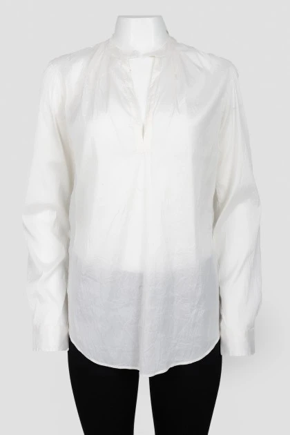Шелковая блуза молочного цвета