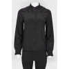 Чорна шовкова блуза з бісером із биркою