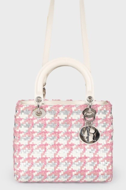 Плетеная разноцветная сумка  Lady Dior