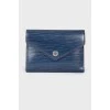 Синій гаманець із текстурної шкіри