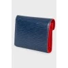 Синій гаманець із текстурної шкіри