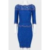 Сукня синя мереживна