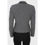 Серый пиджак с накладными плечами