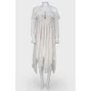 Біла асиметрична сукня з биркою