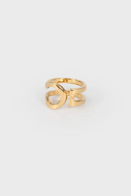 Золотистое кольцо асимметричное