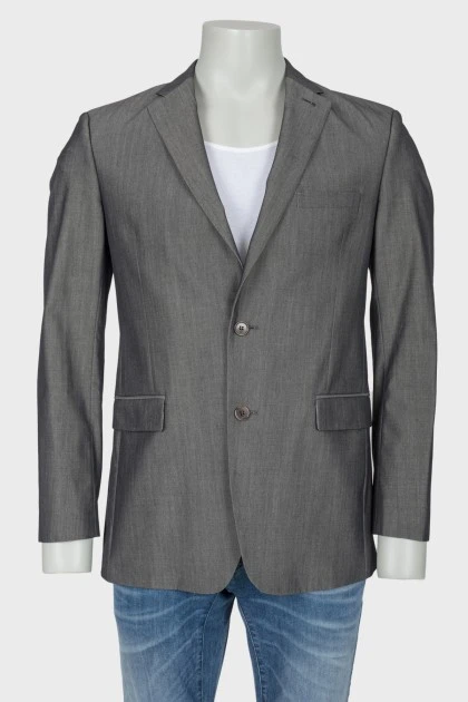 Мужской классический серый пиджак