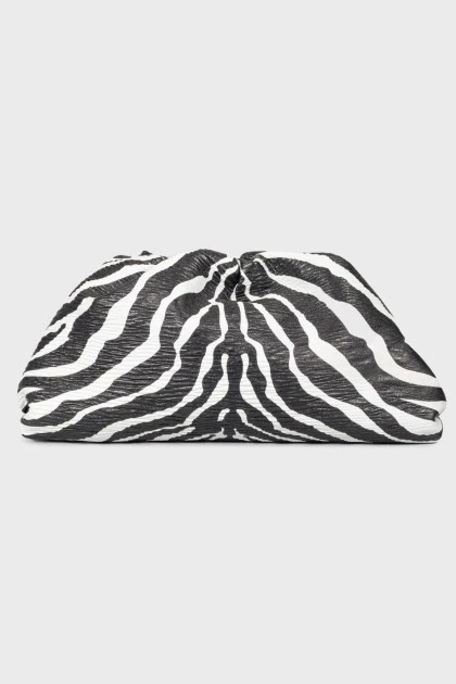 Шкіряна сумка POUCH в принт зебра