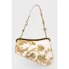 Сумка Dior Gold/Pink Embroidered Satin Limited Edition 0226 Mini Saddle Bag