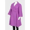 Фіолетове пальто приталеного силуету