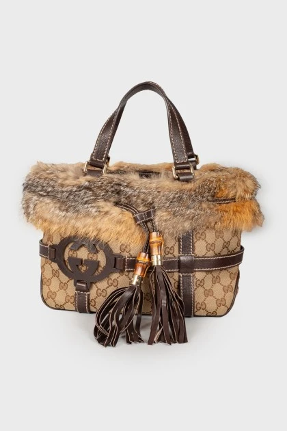 Сумка Fox Fur Trim bag