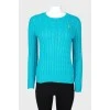 Блакитний трикотажний светр