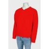 Чоловічий червоний пуловер