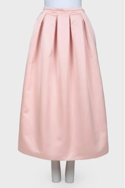 Розовая удлиненная юбка