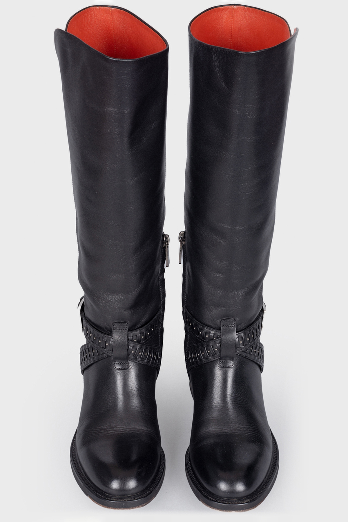 

Кожаные сапоги с ременной застежкой Santoni