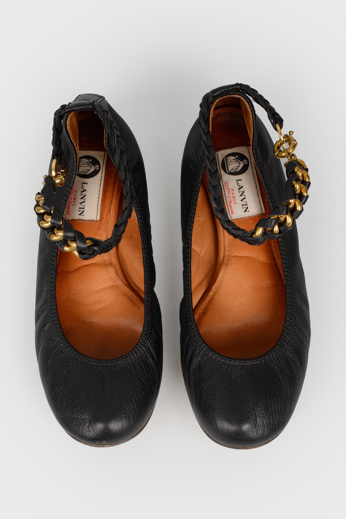 

Черные кожаные балетки Lanvin, Черный