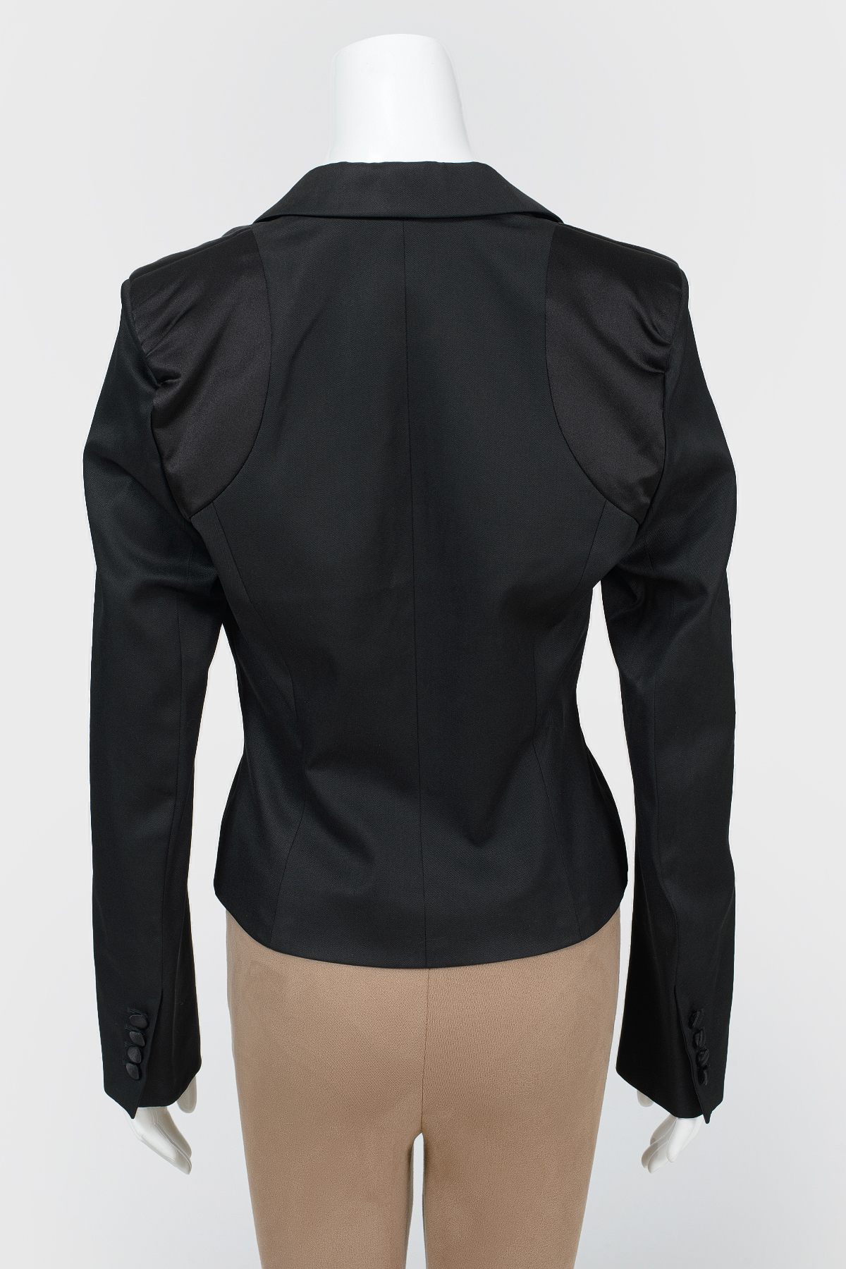 

Черный укороченный жакет Saint Laurent